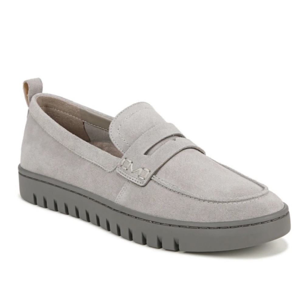 Vionic Grey Leather Suede Uptown Flexible Sole Comfort Loafer | 11